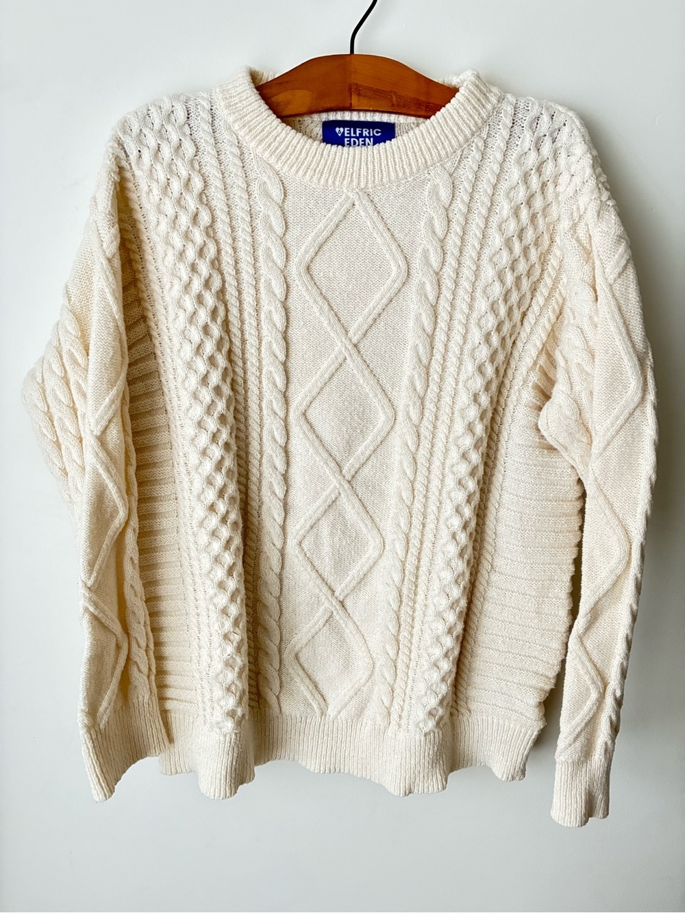 Aelfric Eden Sweater Men’s XXL Fisherman Cable Knit Sweater Cream